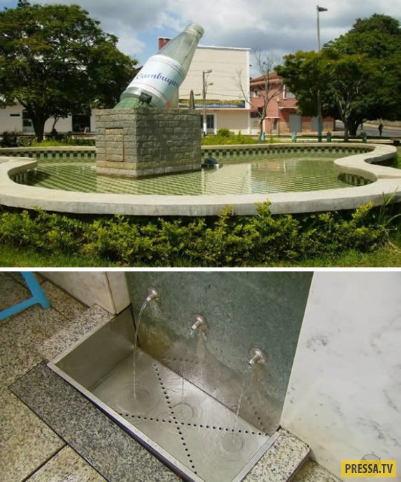 Топ 9: Самые необычные фонтаны, в которых струится не вода (10 фото)
