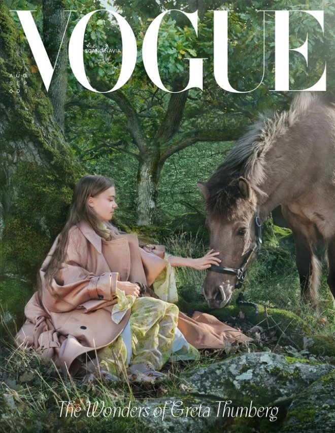 Экоактивистка Грета Тунберг на обложке первого номера Vogue Scandinavia