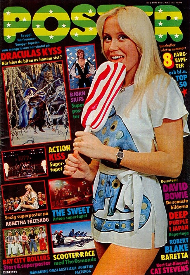 Агнета Фалтског из ABBA в шведском журнале Poster в 1976 году