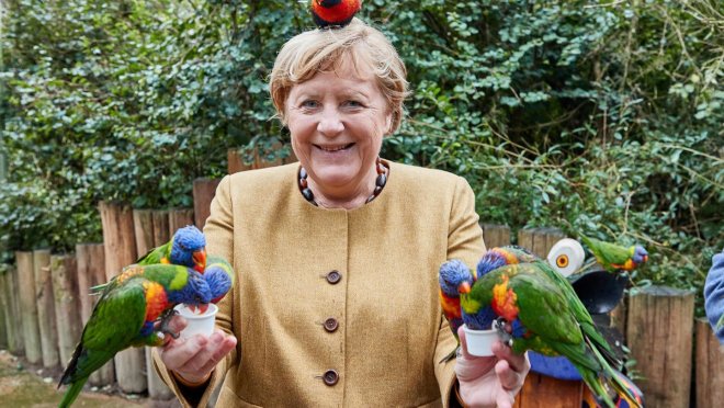Ангела Меркель за три дня до отставки посетила птичий парк Марлоу
