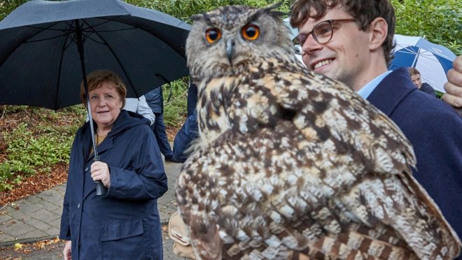 Ангела Меркель за три дня до отставки посетила птичий парк Марлоу