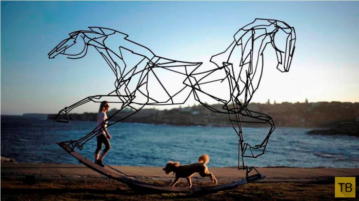 Скульптуры на пляже в Австралии (8 фото)
