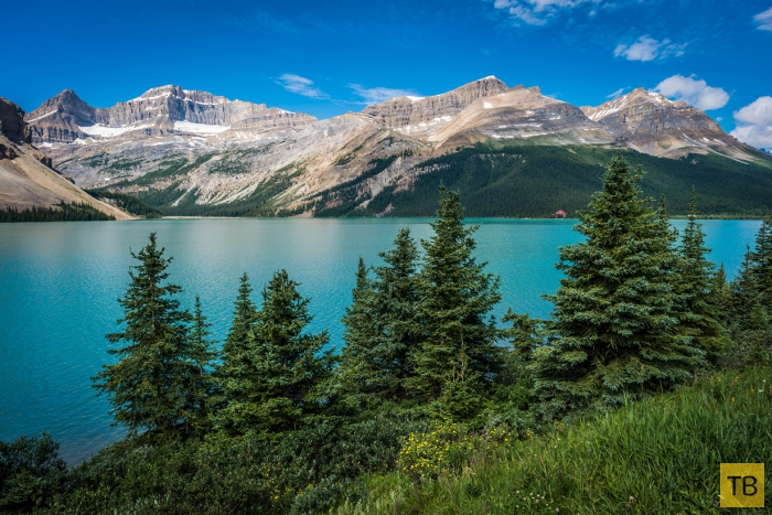 Парк Банф - достопримечательность Канады с необычным озером (12 фото)