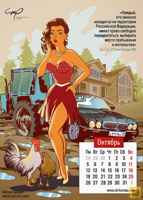 Пин-ап конституционный календарь на 2015 год от Андрея Тарусова (14 фото)