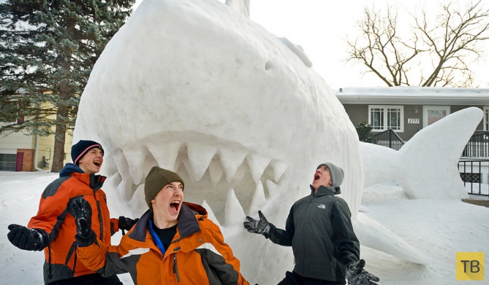 Необычные снежные скульптуры братьев Бартц из штата Миннесота (8 фото)