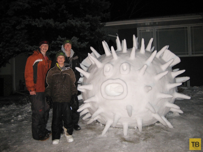 Необычные снежные скульптуры братьев Бартц из штата Миннесота (8 фото)