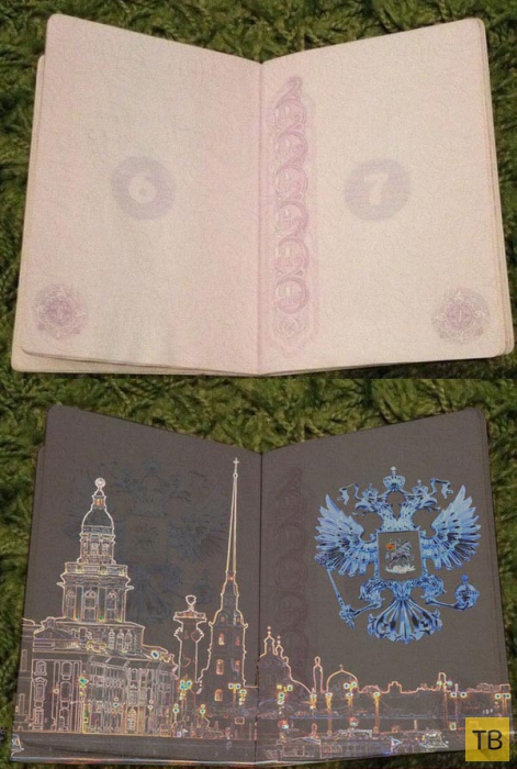 Как бы выглядел российский паспорт в свете ультрафиолета? (7 фото)
