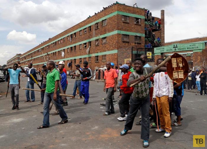 Массовые беспорядки из-за трудовых мигрантов в ЮАР (30 фото)