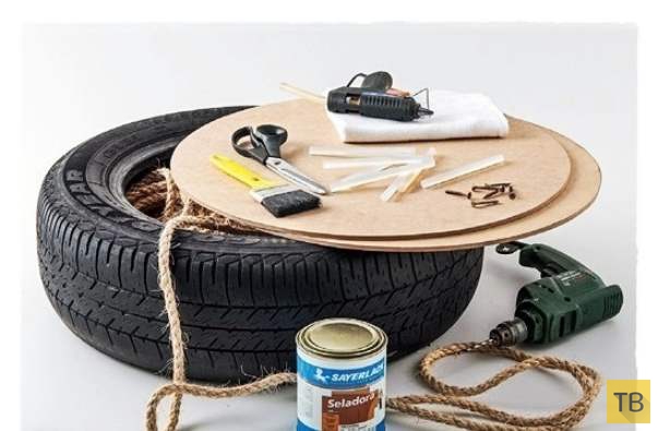 Креативные изделия из старых автомобильных шин для сада и дома (70 фото)