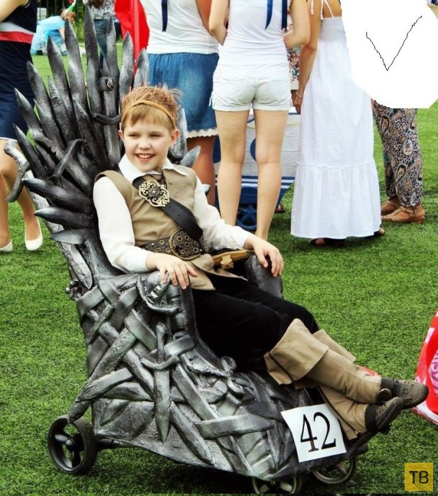 Железный трон из старой детской коляски своими руками (22 фото)