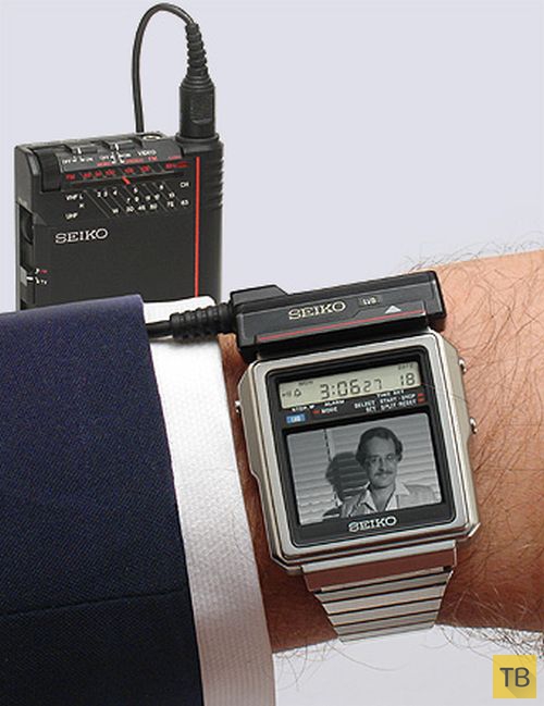 Seiko - первые в мире часы с телевизором. 1982 год (5 фото)