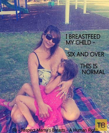Женщина выложила в Facebook фотографии, как кормит 6-летнюю дочку грудью (5 фото)