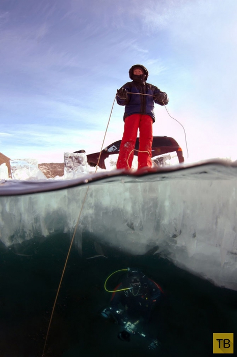 Погружение под лед Байкала при температуре -20 градусов по Цельсию (13 фото)