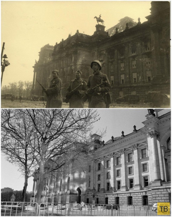 Берлинские улицы 1945-го и 2015-го годов (12 фото)