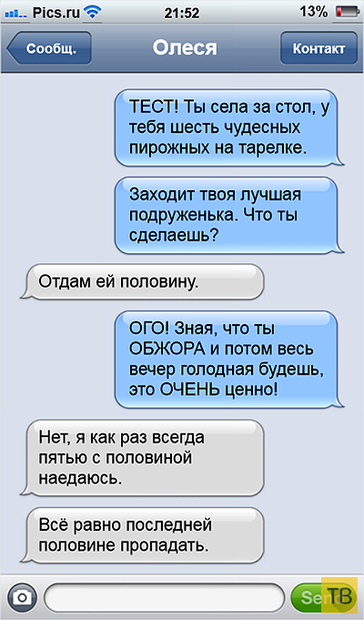 Прикольная СМС-переписка лучших подруг (18 фото)