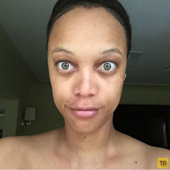 Американская супермодель и актриса Тайра Бэнкс опубликовала снимок без макияжа (2 фото)