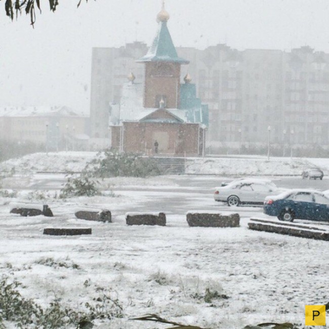 В Воркуте выпал снег (13 фото)