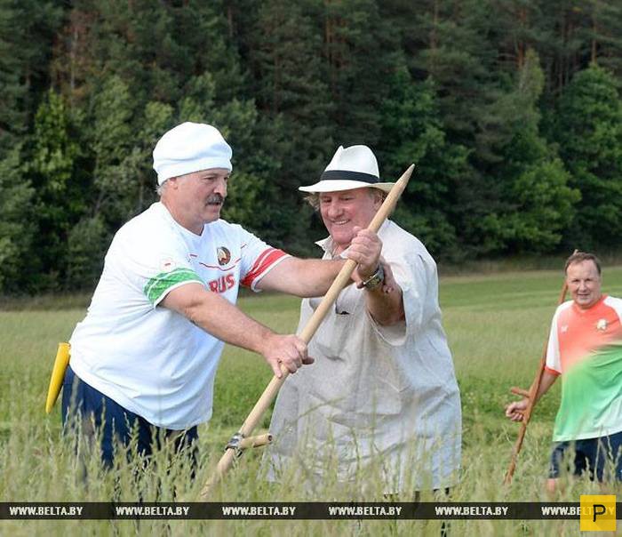 Жерар Депардье в гостях у Александра Лукашенко (6 фото)