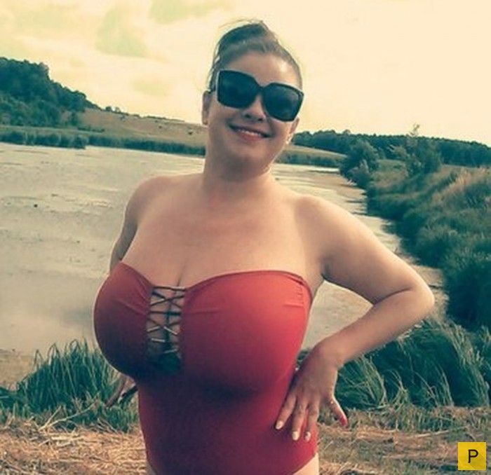Украинка Надежда Щербань попала в Книгу рекордов Гиннесса из-за большой груди (6 фото)