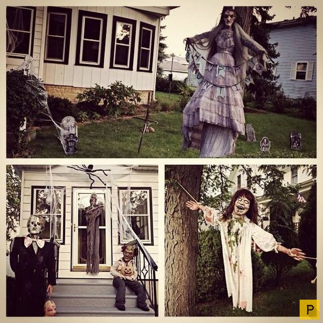 "Украшения" американских домов на Хэллоуин (13 фото)
