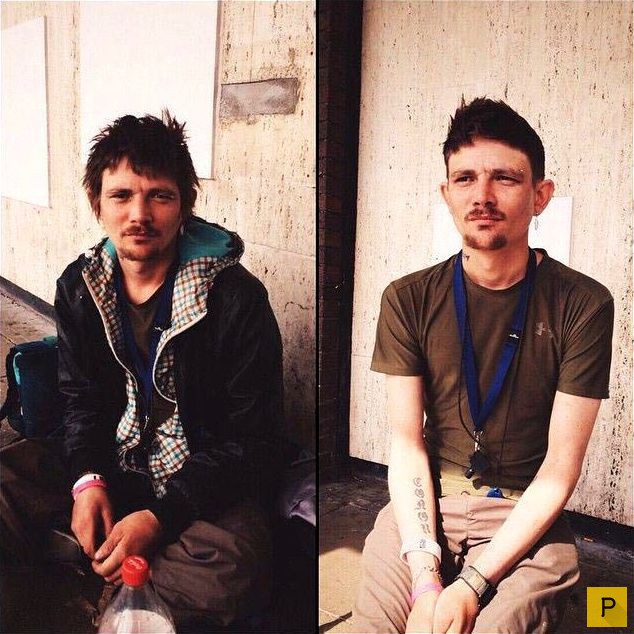 Английский парикмахер после работы стрижет бездомных (11 фото)