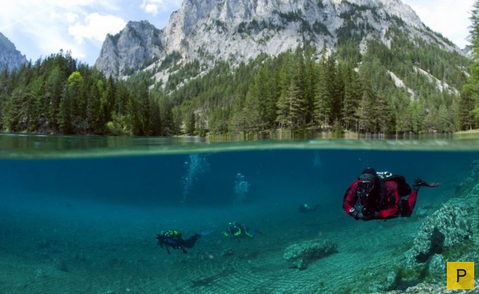 Австрийское озеро Грюнер-Зе - одно из чистейших в мире (15 фото)