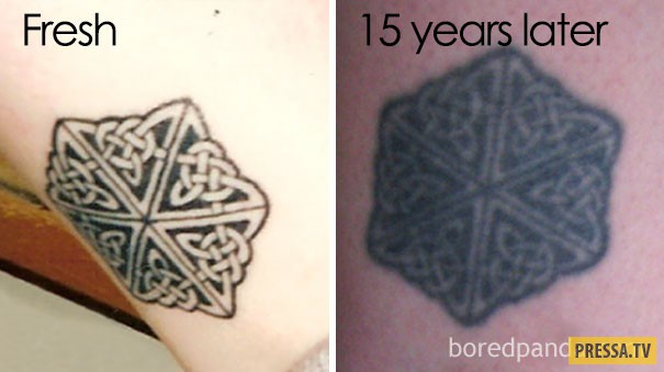 Как стареют и выцветают татуировки (31 фото)