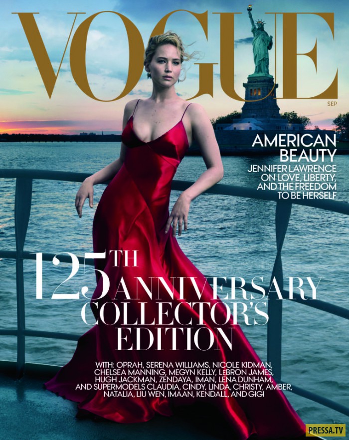 Дженнифер Лоуренс в необычной фотосессии для Vogue (5 фото)