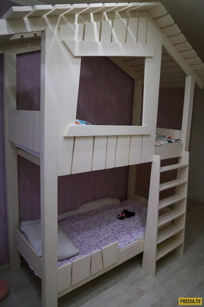 двухъярусная кровать домик для детей своими руками