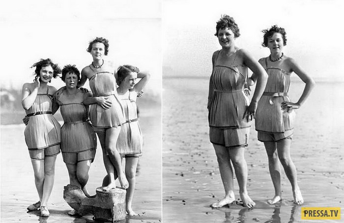 Купальники из елового шпона. Американская мода начала 20 века (8 фото)