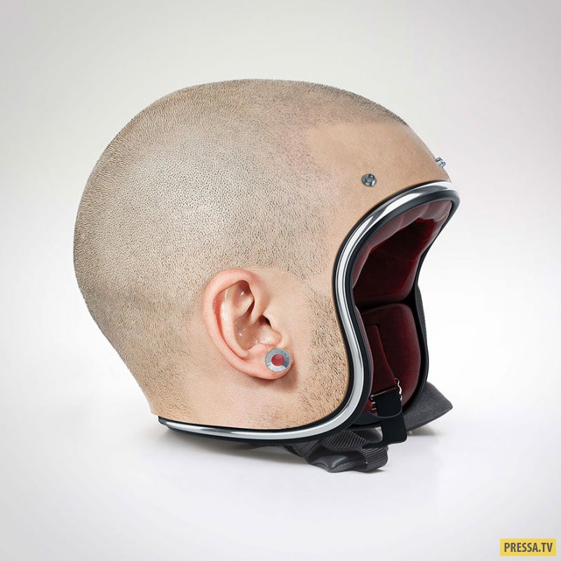 Шлем - бритая голова (6 фото)