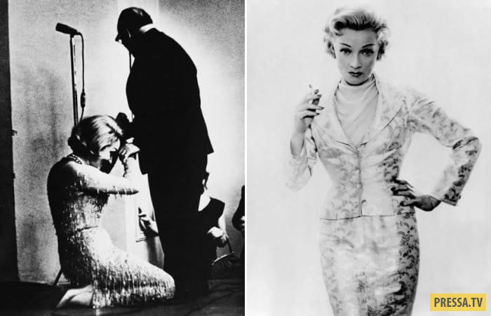 Почему голливудская звезда Марлен Дитрих встала на колени перед советским писателем Константином Паусттовским (9 фото)