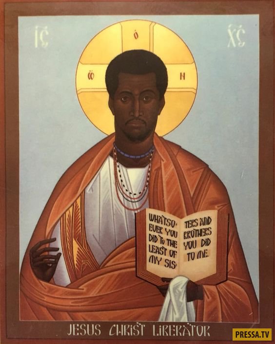 Необычные иконы с чернокожим Иисусом (17 фото)