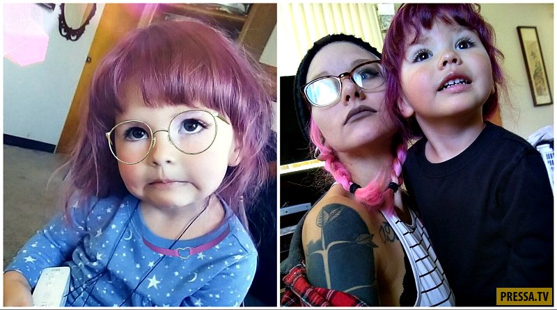 Необычный подход к воспитанию: мать позволяет 2-летней дочери наносить макияж и красить волосы (7 фото)