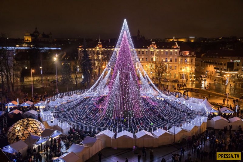 Невероятная красота! Новогодняя елка в Вильнюсе-2018 (9 фото)