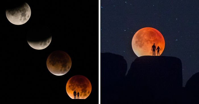 Три явления одновременно: Суперлуние, полное лунное затмение и полнолуние (4 фото)