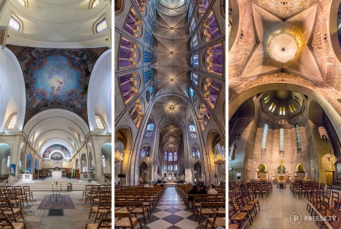 Церкви Парижа - вертикальная панорама