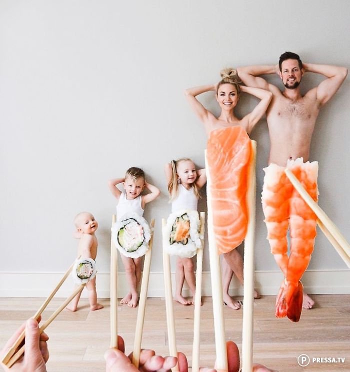 Мать троих детей делает смешные фотографии всей семьи