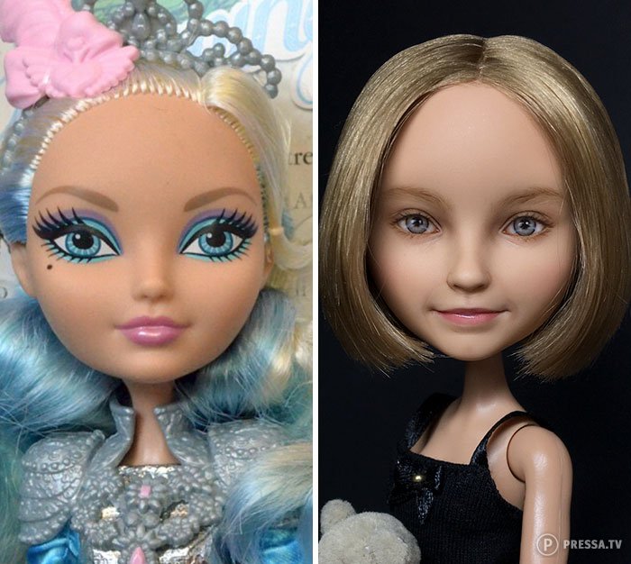 Художница смывает макияж с кукол и создает реалистичные образы