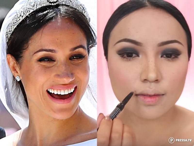 Стилист  Promise Tamang при помощи макияжа  превратилась в Меган-Маркл