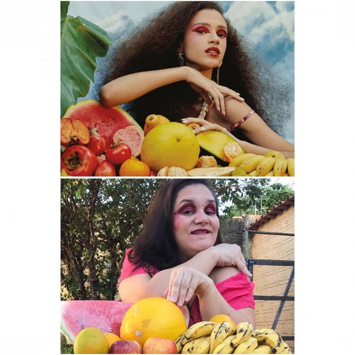 Женщина из Бразилии пародирует фотографии знаменитостей