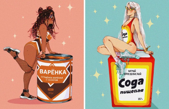 Известные продукты в России, если были бы девушками