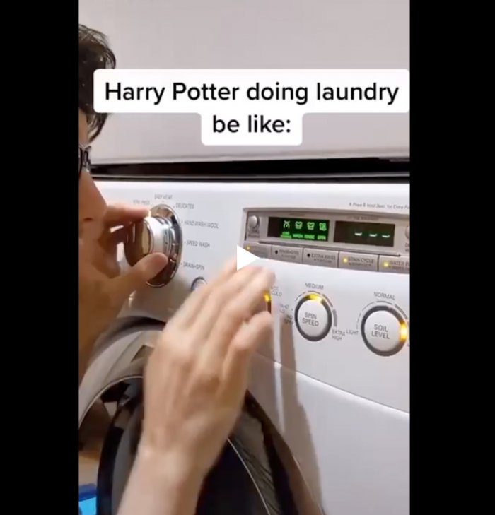 Главная тема из «Гарри Поттера» на стиральной машинке