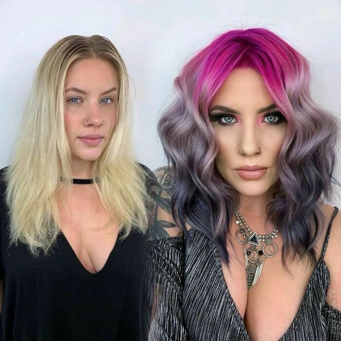 Женщины перекрашивают волосы в необыкновенные цвета