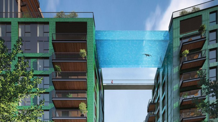В Лондоне открыли уникальный подвесной бассейн - между небоскребами (ФОТО, ВИДЕО) 1