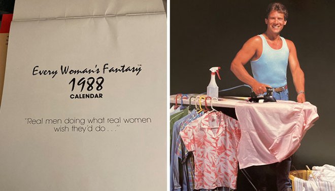 «Фантазия каждой женщины»: Календарь на 1988 год, в котором красивые мужчины выполняли разные работы по дому