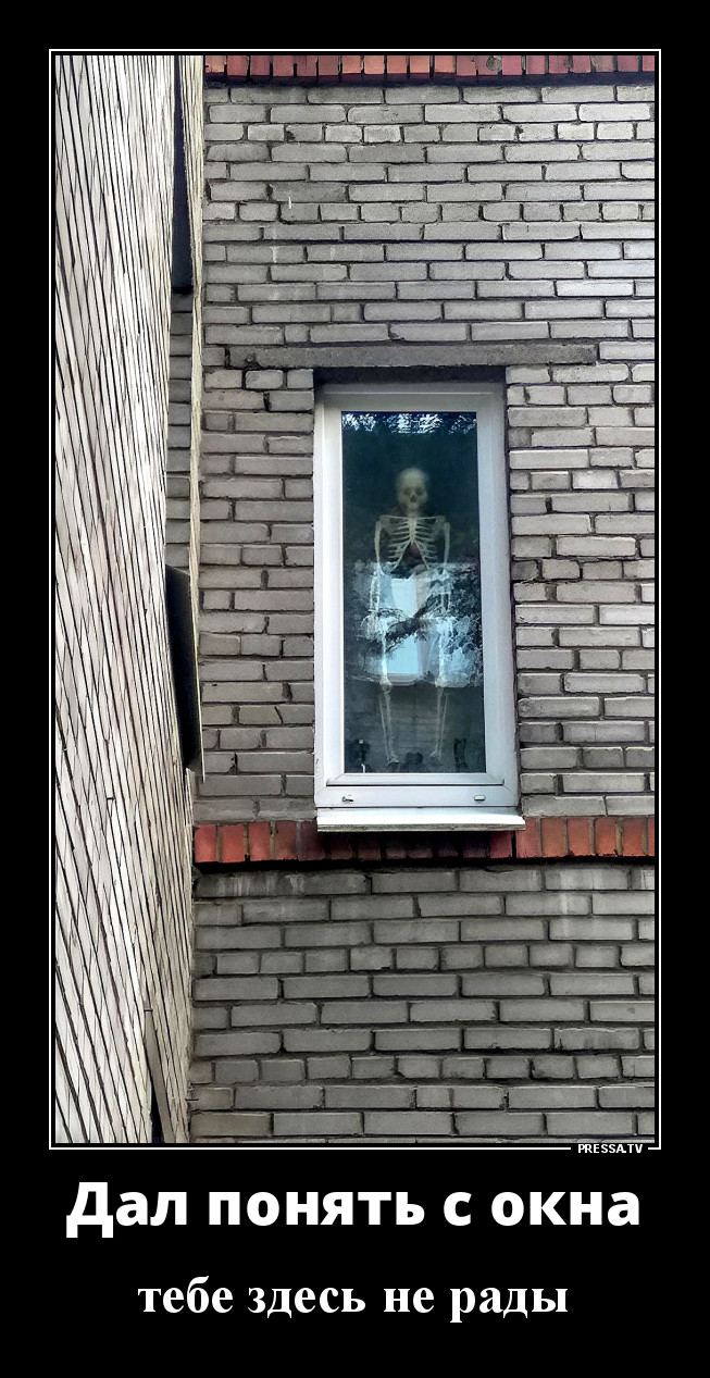 Окно со скелетом